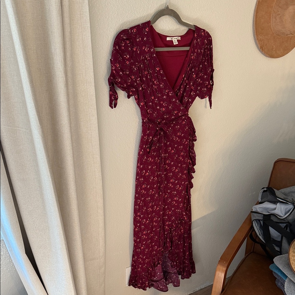 Miami Burgundy Floral Midi Dress